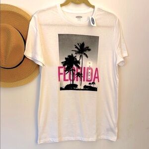 NWT Old Navy | Men’s Unisex White and Black Florida Graphic Tee Size Medium